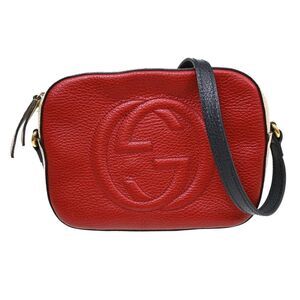 Gucci Soho Shoulder Leather Red Leather Handbag